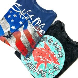 Set of Long Sleeve Surf Shirts from Salt Life and Maui & Sons size medium